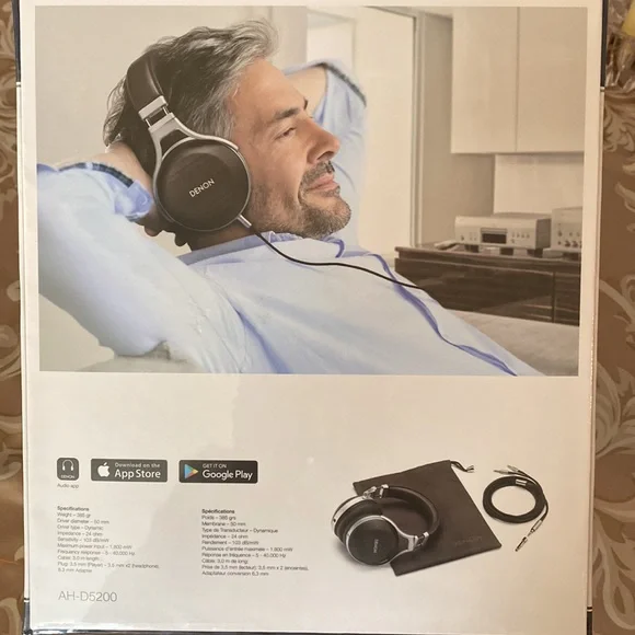 NWT Denon Over-Ear Headphone D5200, sound quality, comfort, durability! - Picture 3 of 5